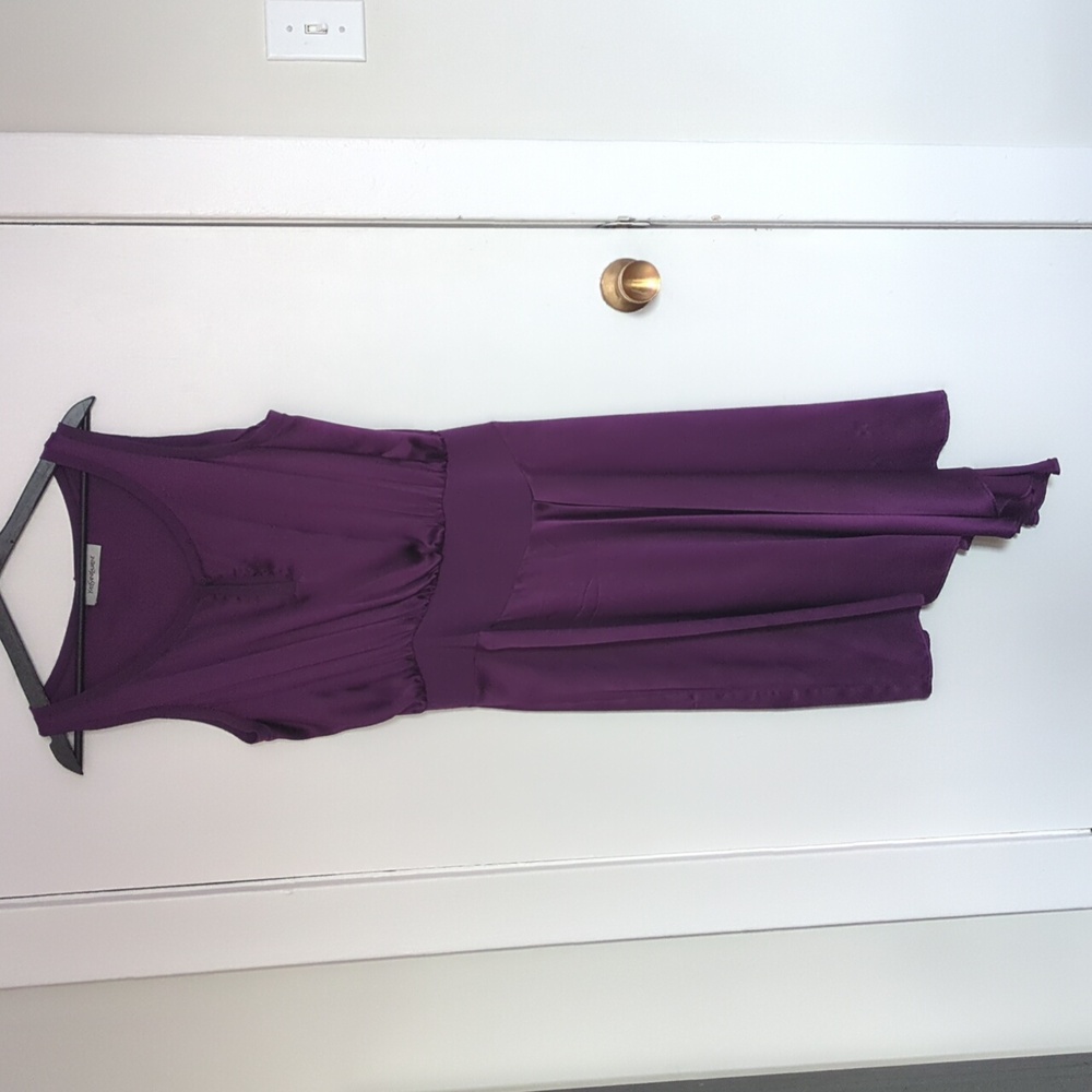 Yves Saint Laurent satin purple sleeveless dress